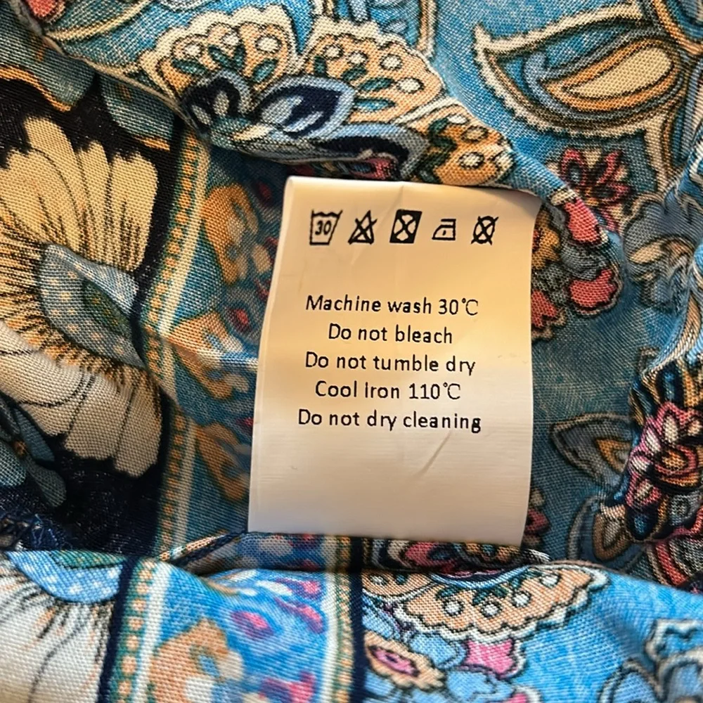 Floral Midi Dress in Blue and Orange - Picture 6 of 7